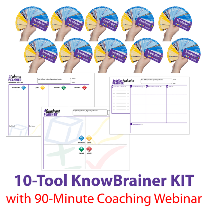 KnowBrainer 10-Tool KIT + 3 iWorksheet Planners + Coaching Webinar - SOLUTIONSpeopleSTORE