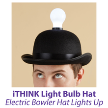 Load image into Gallery viewer, Lightbulb Bowler Hat that Lights Up a Room! - SOLUTIONSpeopleSTORE